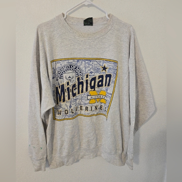 Tsi Other - Vintage 90s Michigan Wolverines University Sweatshirt City Map Mens XL TSI Natur